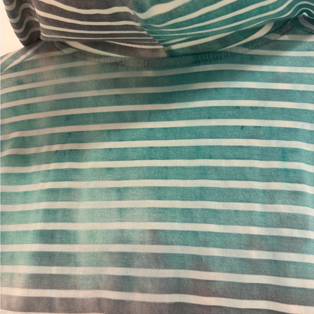 Blue Caribbean Beachwear Striped Hooded Swim Coverup - Picture 7 of 7